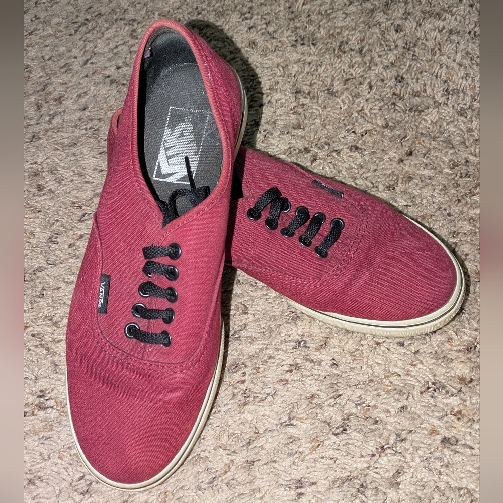 Vans Maroon Low Profile Canvas Sneakers